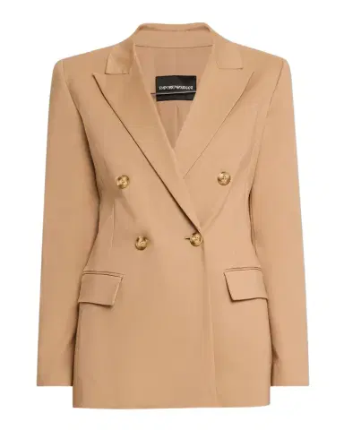 Emporio Armani Cotton Double-Breasted Blazer | Thumbnail 1 Emporio Armani Cotton Double-Breasted Blazer | Thumbnail 1