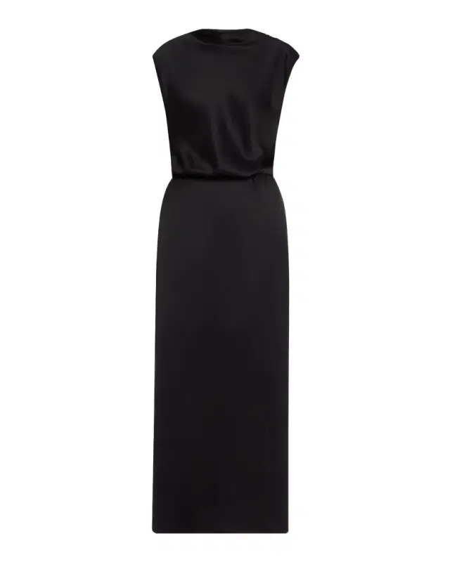 Cap-Sleeve Double Silk Satin Gown