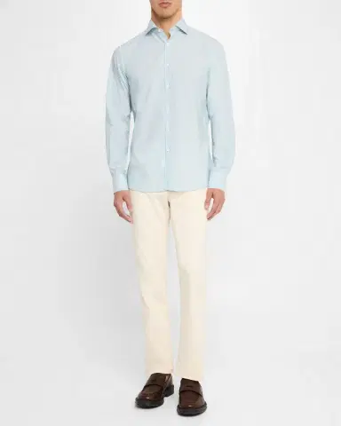 Canali Men's Micro-Geometric Sport Shirt | Thumbnail 2 Canali Men's Micro-Geometric Sport Shirt | Thumbnail 2