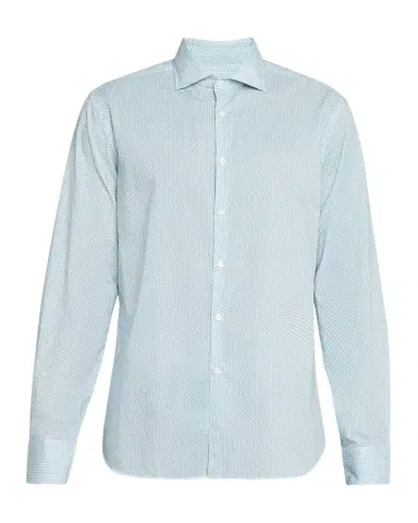 Canali Men's Micro-Geometric Sport Shirt | Thumbnail 1 Canali Men's Micro-Geometric Sport Shirt | Thumbnail 1