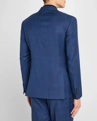 Emporio Armani Men's Micro-Plaid Wool-Blend Suit | Thumbnail 5 Emporio Armani Men's Micro-Plaid Wool-Blend Suit | Thumbnail 5