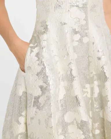 Simkhai Octavia Strapless Metallic Jacquard Gown | Thumbnail 5