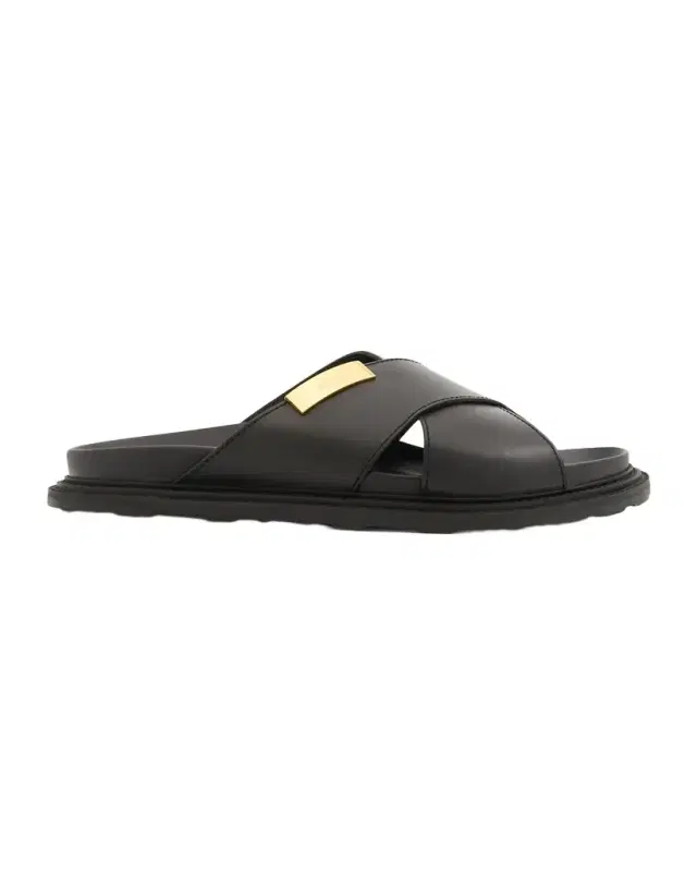 Men's Calfskin Leather Slide Sandals