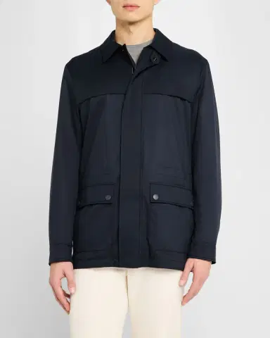 Canali Men's Brera Four-Pocket Field Jacket | Thumbnail 4 Canali Men's Brera Four-Pocket Field Jacket | Thumbnail 4