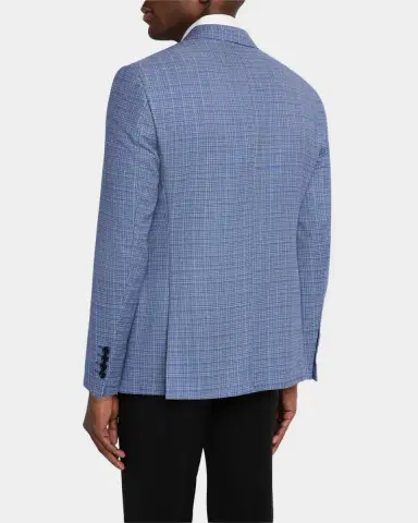 Emporio Armani Men's Textured Plaid Sport Coat | Thumbnail 2