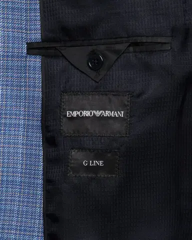 Emporio Armani Men's Textured Plaid Sport Coat | Thumbnail 5
