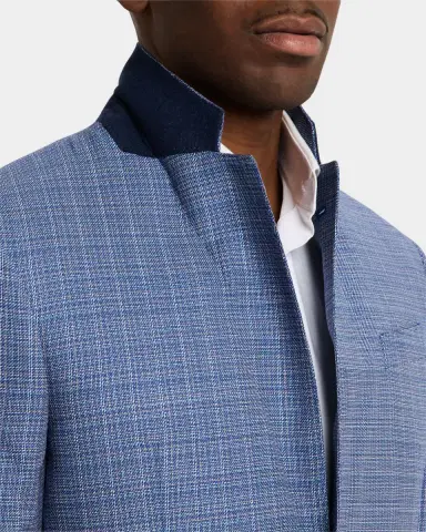 Emporio Armani Men's Textured Plaid Sport Coat | Thumbnail 6
