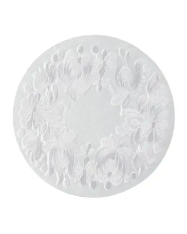 Nomi K Floral Embroidered Vegan Leather Placemat, 22" Round | Thumbnail 1
