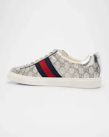Gucci Men's Shiny GG Supreme Ace Sneakers | Thumbnail 2 Gucci Men's Shiny GG Supreme Ace Sneakers | Thumbnail 2