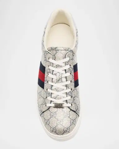 Gucci Men's Shiny GG Supreme Ace Sneakers | Thumbnail 5 Gucci Men's Shiny GG Supreme Ace Sneakers | Thumbnail 5