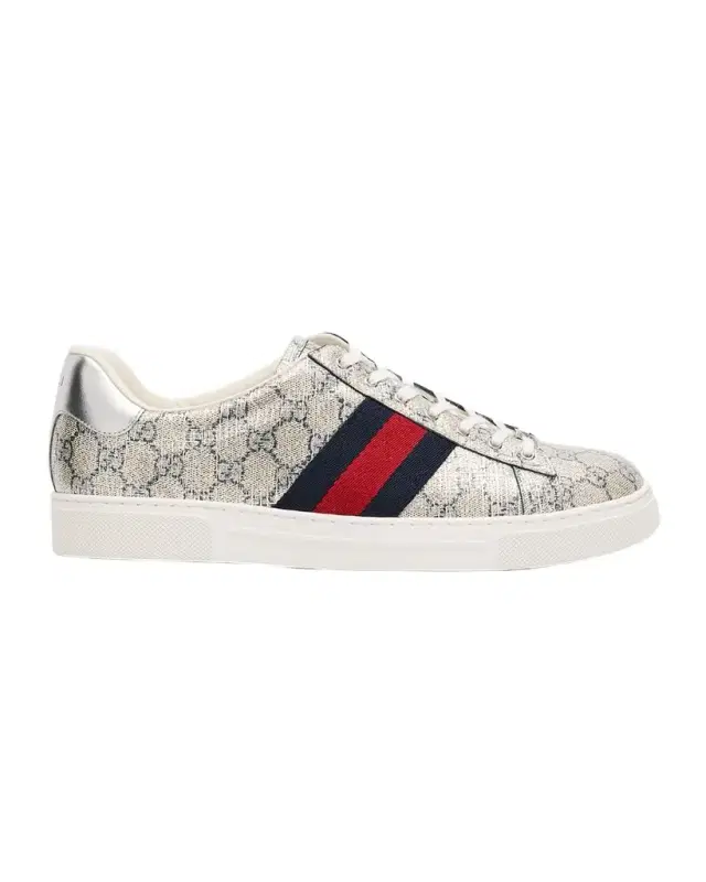 Gucci Men 's Shiny GG Supreme Ace Sneakers