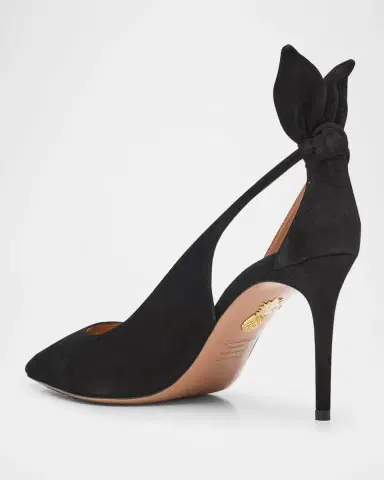 Aquazzura Suede Bow Stiletto Pumps | Thumbnail 4 Aquazzura Suede Bow Stiletto Pumps | Thumbnail 4