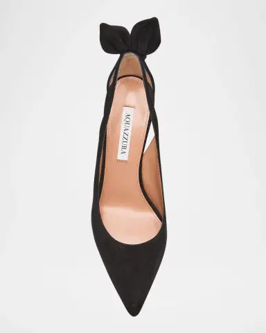 Aquazzura Suede Bow Stiletto Pumps | Thumbnail 6 Aquazzura Suede Bow Stiletto Pumps | Thumbnail 6