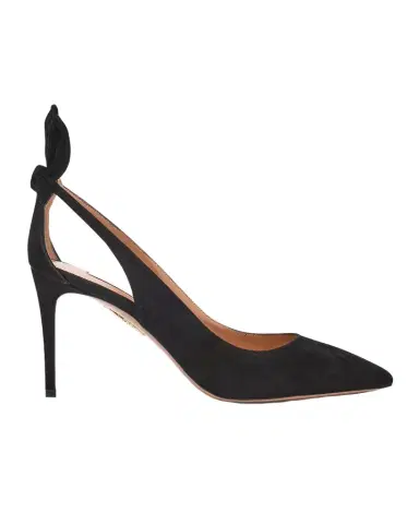 Aquazzura Suede Bow Stiletto Pumps | Thumbnail 1 Aquazzura Suede Bow Stiletto Pumps | Thumbnail 1