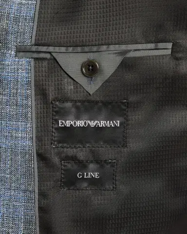 Emporio Armani Men's Bamboo Textured Plaid Sport Coat | Thumbnail 6