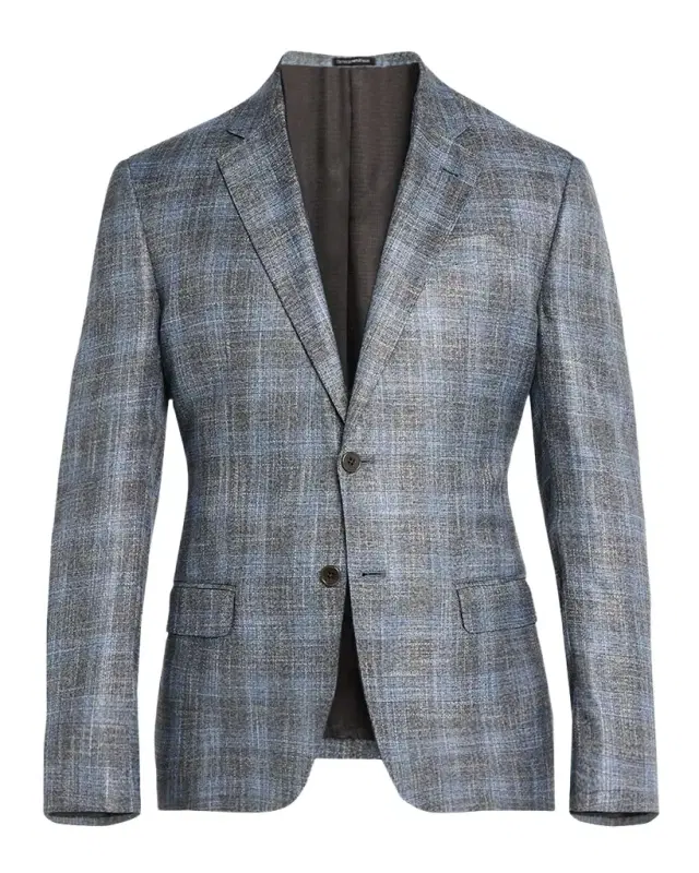 Men 's Bamboo Textured Plaid Sport Coat