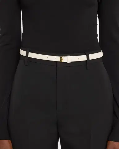 Bottega Veneta Watch-Buckle Intrecciato Skinny Leather Belt | Thumbnail 2