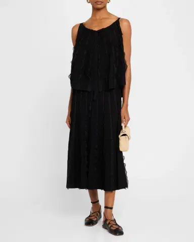 Emporio Armani Ribbed Ruffle-Trim Halter Tank | Thumbnail 2