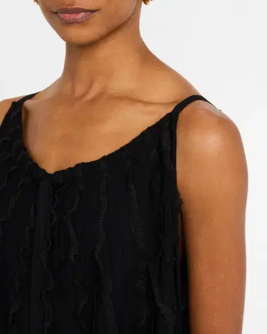 Emporio Armani Ribbed Ruffle-Trim Halter Tank | Thumbnail 5