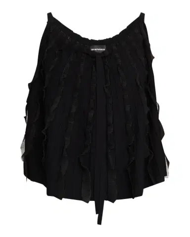 Emporio Armani Ribbed Ruffle-Trim Halter Tank | Thumbnail 1