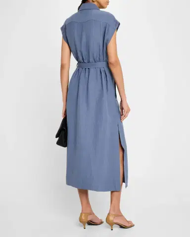 Argent Double-Breasted Twill Trench Midi Dress | Thumbnail 3 Argent Double-Breasted Twill Trench Midi Dress | Thumbnail 3
