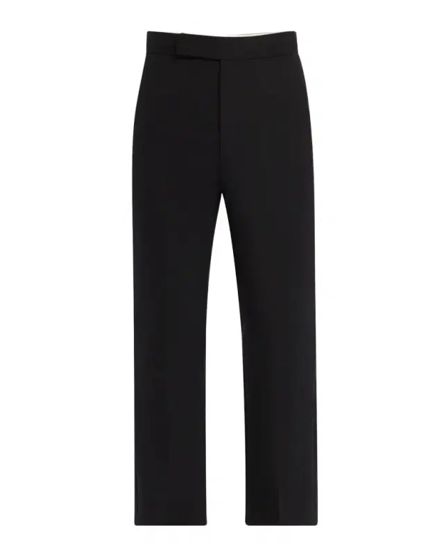 High-Rise Straight-Leg Crop Trousers