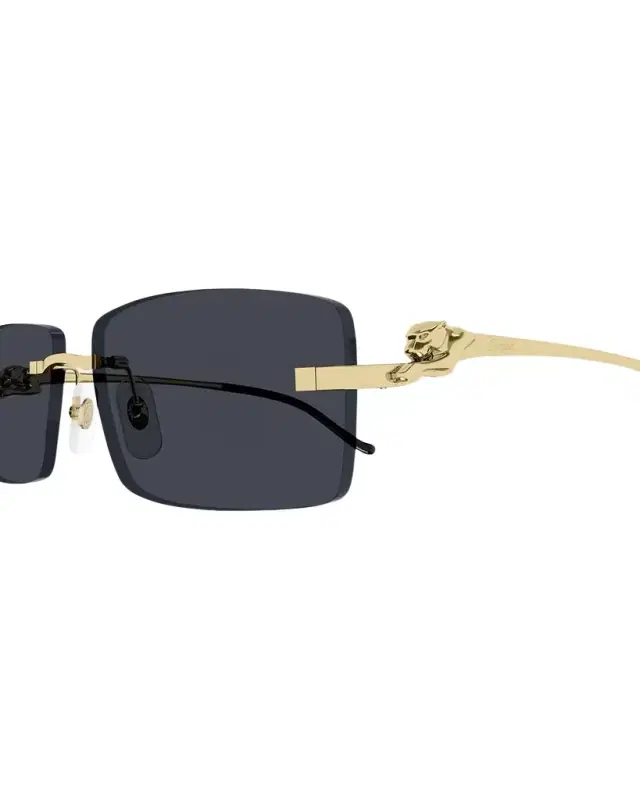 Cartier Rimless Metal Rectangle Sunglasses