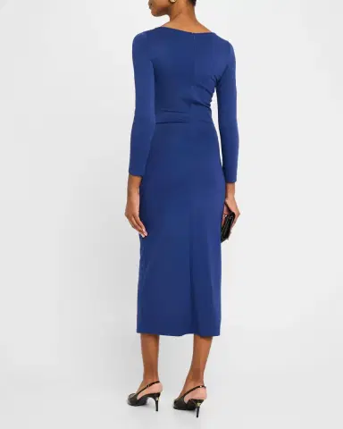 Emporio Armani Twist-Front Jersey Midi Dress | Thumbnail 3 Emporio Armani Twist-Front Jersey Midi Dress | Thumbnail 3