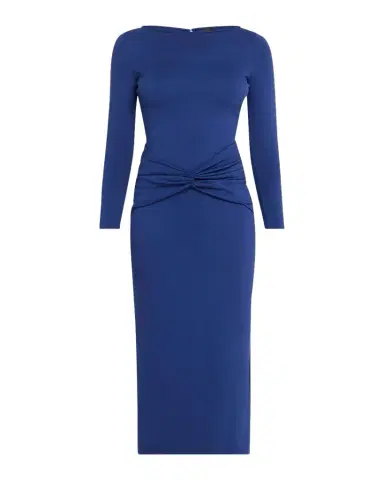 Emporio Armani Twist-Front Jersey Midi Dress | Thumbnail 1 Emporio Armani Twist-Front Jersey Midi Dress | Thumbnail 1