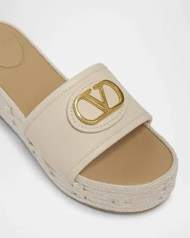 Valentino Garavani Leather VLogo Medallion Platform Espadrilles | Thumbnail 3 Valentino Garavani Leather VLogo Medallion Platform Espadrilles | Thumbnail 3