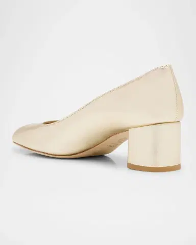 Stuart Weitzman Maeve Metallic Block-Heel Pumps | Thumbnail 3