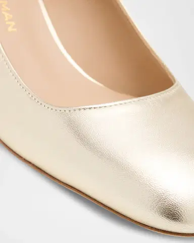 Stuart Weitzman Maeve Metallic Block-Heel Pumps | Thumbnail 4