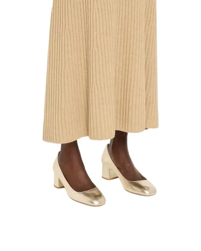 Maeve Metallic Block-Heel Pumps
