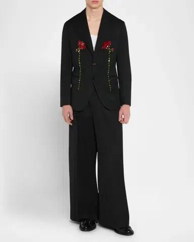Simone Rocha Men 's Straight-Leg Trousers | Thumbnail 2