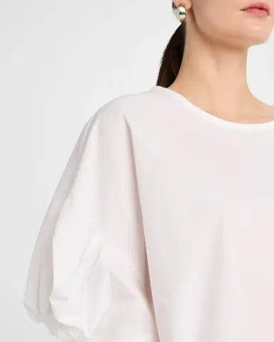 Emporio Armani Puff-Sleeve Cotton Poplin Blouse | Thumbnail 5 Emporio Armani Puff-Sleeve Cotton Poplin Blouse | Thumbnail 5