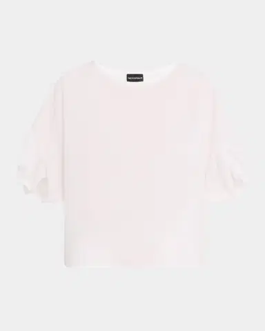 Emporio Armani Puff-Sleeve Cotton Poplin Blouse | Thumbnail 1 Emporio Armani Puff-Sleeve Cotton Poplin Blouse | Thumbnail 1