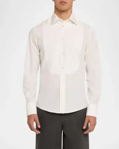 Burberry Men 's Cotton-Silk Tuxedo Shirt | Thumbnail 3