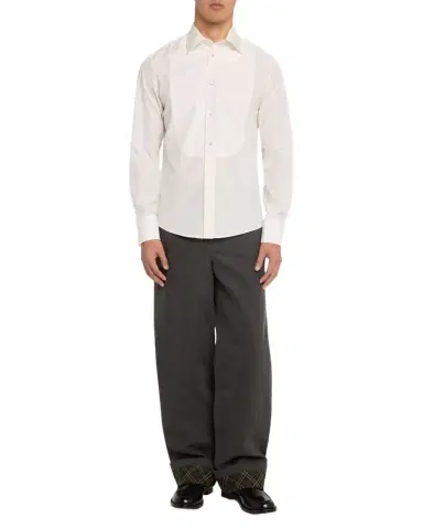 Burberry Men 's Cotton-Silk Tuxedo Shirt | Thumbnail 1