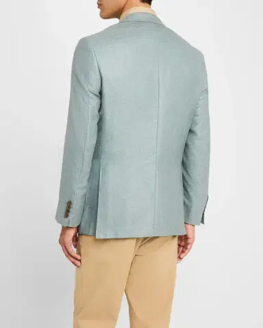 Canali Men's Wool-Blend Twill Blazer | Thumbnail 2