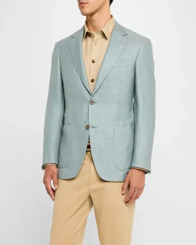 Canali Men's Wool-Blend Twill Blazer | Thumbnail 3