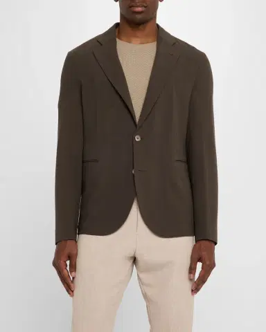 Emporio Armani Men's Crepe Wool Single-Breasted Sport Coat | Thumbnail 4