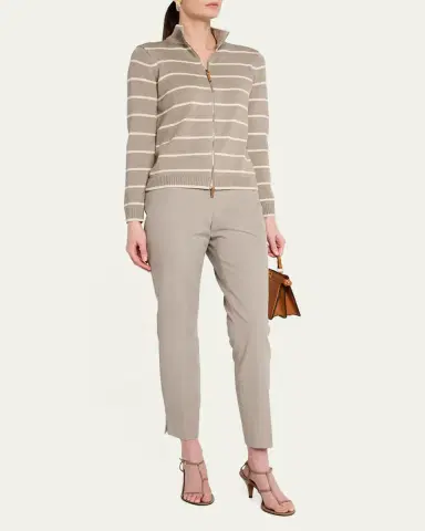 Lafayette 148 New York Striped Zip-Front Knit Jacket | Thumbnail 2 Lafayette 148 New York Striped Zip-Front Knit Jacket | Thumbnail 2