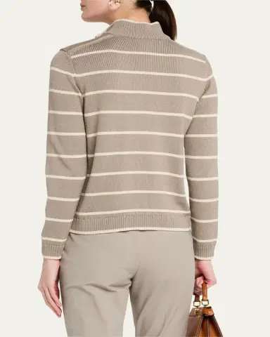Lafayette 148 New York Striped Zip-Front Knit Jacket | Thumbnail 3 Lafayette 148 New York Striped Zip-Front Knit Jacket | Thumbnail 3