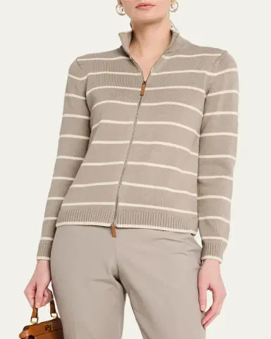 Lafayette 148 New York Striped Zip-Front Knit Jacket | Thumbnail 4 Lafayette 148 New York Striped Zip-Front Knit Jacket | Thumbnail 4
