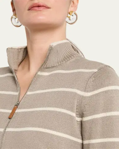 Lafayette 148 New York Striped Zip-Front Knit Jacket | Thumbnail 5 Lafayette 148 New York Striped Zip-Front Knit Jacket | Thumbnail 5