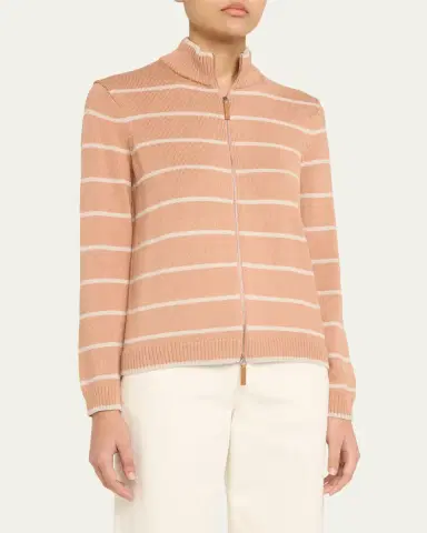 Lafayette 148 New York Striped Zip-Front Knit Jacket | Thumbnail 8 Lafayette 148 New York Striped Zip-Front Knit Jacket | Thumbnail 8