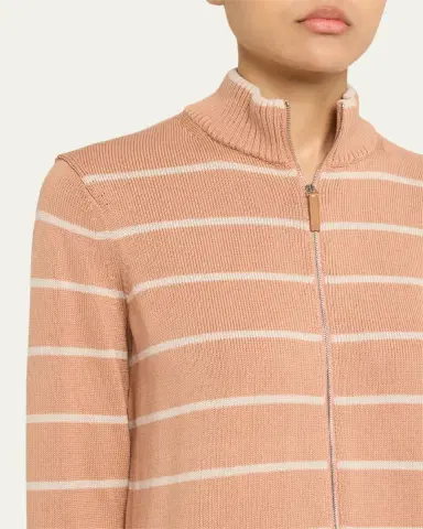 Lafayette 148 New York Striped Zip-Front Knit Jacket | Thumbnail 9 Lafayette 148 New York Striped Zip-Front Knit Jacket | Thumbnail 9