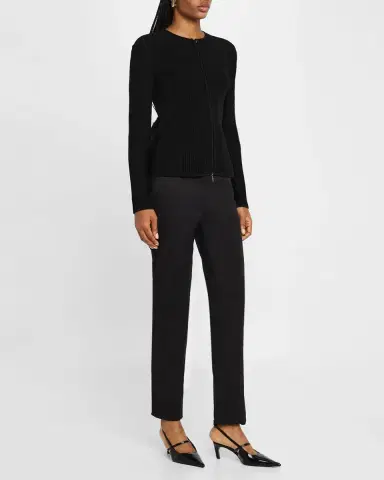 Emporio Armani Zip-Front Ottoman Knit Jacket | Thumbnail 2 Emporio Armani Zip-Front Ottoman Knit Jacket | Thumbnail 2