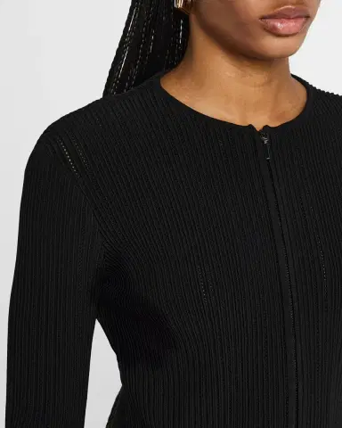 Emporio Armani Zip-Front Ottoman Knit Jacket | Thumbnail 5 Emporio Armani Zip-Front Ottoman Knit Jacket | Thumbnail 5