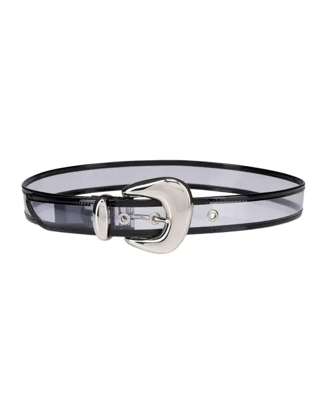 Bubble Belt in Clear PVC and Patent Leather